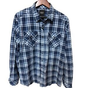 5.11 Tactical Blue Plaid Gunner Long Sleeve Snap Closure Shirt - Large